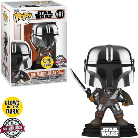 Funko Pop Star Wars The Mandalorian Exclusive - The Mandalorian With ...