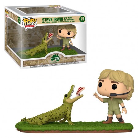 Funko Pop Moment Australia Zoo - Steve Irwing With Agro Crocodile 75