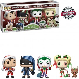 Funko Pop Heroes Dc Holiday - Superman / Batman / The Joker / Harley Quinn (4 Pack)