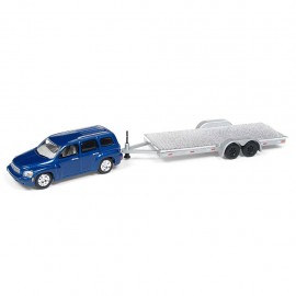 Carro Johnny Lightning Truck And Trailer - Chevy Hhr Blue Jlbt008a - Ano 2006 - Escala 1/64